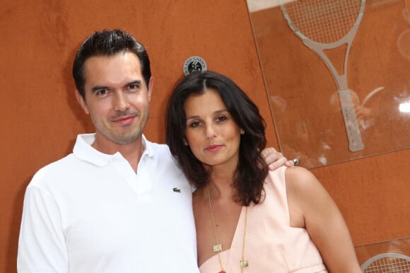 Faustine Bollaert et son futur mari Maxime Chattam à Roland-Garros en mai 2012
