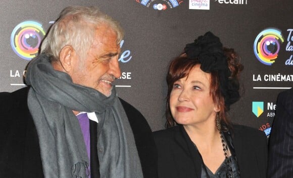 Jean-Paul Belmondo et Marlène Jobert lors de la projection du film Les Mariés de l'an II à la Cinémathèque française, à Paris le 1er Decembre 2012