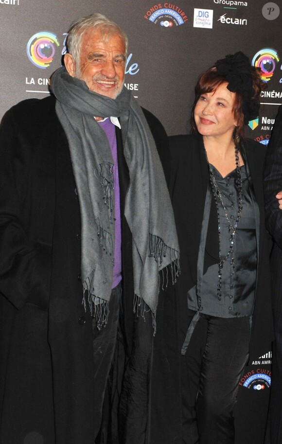 Jean-Paul Belmondo et Marlène Jobert lors de la projection du film Les Mariés de l'an II à la Cinémathèque française, à Paris le 1er Decembre 2012