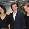 Clotilde Hesme, Raphaël Personnaz et Adèle Haenel pour l'avant-première de Trois Mondes à Paris, le 3 décembre 2012.