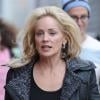 Sharon Stone en action sur le tournage du film Fading Gigolo à New York, le 3 décembre 2012.