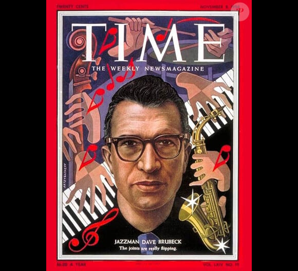 Dave Brubeck, décédé le 5 décembre 2012 à la veille de son 92e anniversaire, avait fait en 1954 la couverture du magazine Time. Le deuxième jazzman de l'histoire à avoir ce privilège, cinq ans après Louis Armstrong.