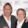 Jean Reno et René Balcer lors de la soirée d'ouverture du MIP TV à Cannes au Martinez à Cannes le 1er avril 2012