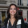 La sublime Marine Lorphelin, Miss France 2013, à la sortie d'Europe 1 avec Sylvie Tellier, le 10 décembre 2012