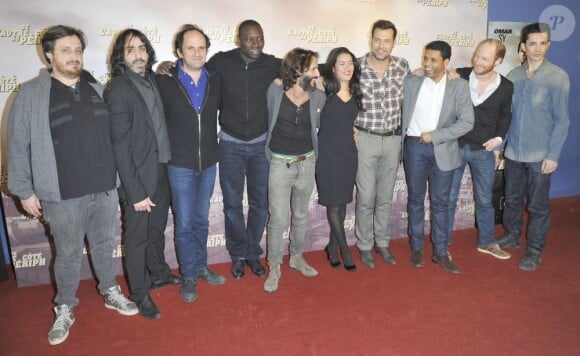 Omar Sy, Laurent Lafitte, David Charhon, Sabrina Ouazani, Lionel Abelanski et Maxime Motte à l'avant-première du film De l'autre côté du Périph à Rosny, le 10 décembre 2012.