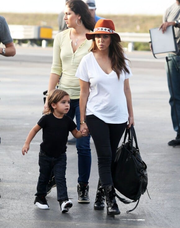 Kourtney Kardashian et son fils Mason au Safari Park d'Everglades. Le 11 décembre 2012.