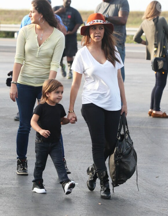 Kourtney Kardashian et son fils Mason au Safari Park d'Everglades. Le 11 décembre 2012.