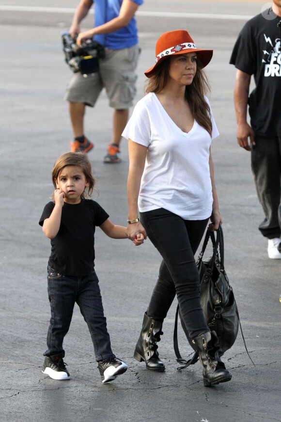 Kourtney Kardashian et son fils Mason au Safari Park d'Everglades. Le 11 décembre 2012.