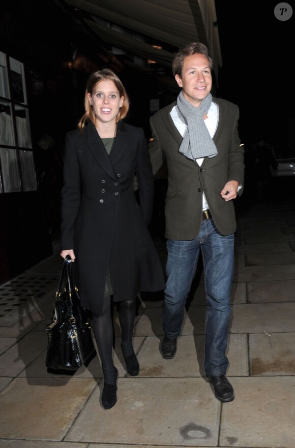 Beatrice d'York et son boyfriend Dave Clark de sortie au Loulou's dans Mayfair, à Londres, le 13 décembre 2012.