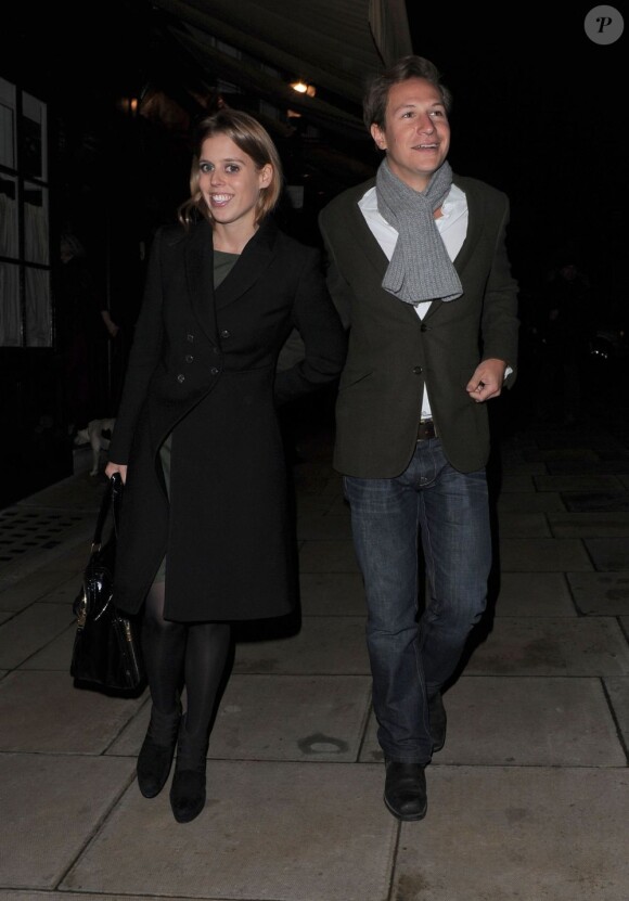 Beatrice d'York et son petit ami Dave Clark de sortie au Loulou's dans Mayfair, à Londres, le 13 décembre 2012.