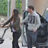Lionel Messi et sa compagne Antonella Roccuzzo avec leur petit Thiago, le lundi 10 décembre 2012 à Barcelone.