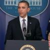 Barack Obama s'exprime après la tuerie de Newtown et se laisse gagner par l'émotion, le 14 décembre 2012.