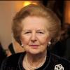 L'ex-Premier ministre britannique Margaret Thatcher lors d'un dîner caritatif à Londres en février 2010.