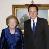 Magaret Thatcher et David Cameron à Londres en février 2009.