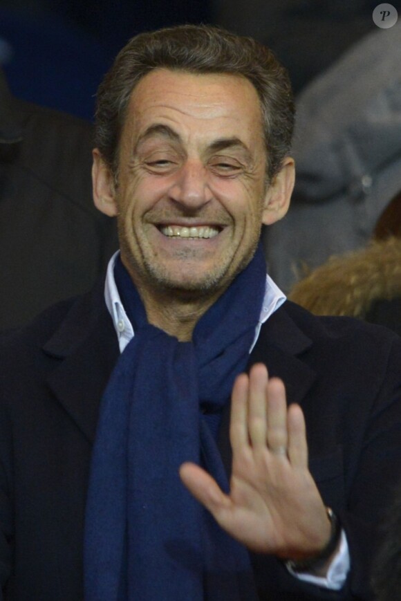 Nicolas Sarkozy au Parc des Princes le 16 décembre 2012.