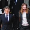 Nicolas Sarkozy et Carla Bruni-Sarkozy à l'Elysée le 15 mai 2012.