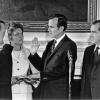 L'ancien-président des Etats-Unis, George Bush, en compagnie de Richard Nixon le 26 février 1971.