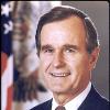 L'ancien-président des Etats-Unis, George Bush pour son portrait officiel pris en 1989.