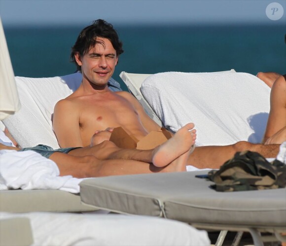 Filippo Inzaghi à Miami avec sa compagne Claudia Romani le 26 décembre 2012.