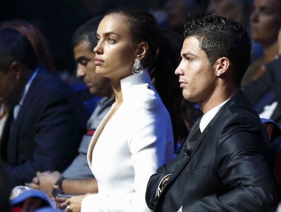Cristiano Ronaldo et sa compagne Irina Shayk lors du tirage de la Champions League à Monaco le 30 août 2012