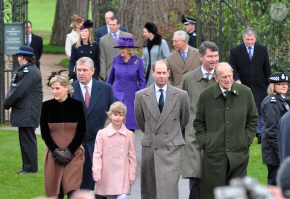 La famille royale à Sandringham pour la messe du 25 décembre 2012