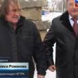 Gérard Depardieu lors de son arrivée en Mordovie, le dimanche 6 janvier 2013.
