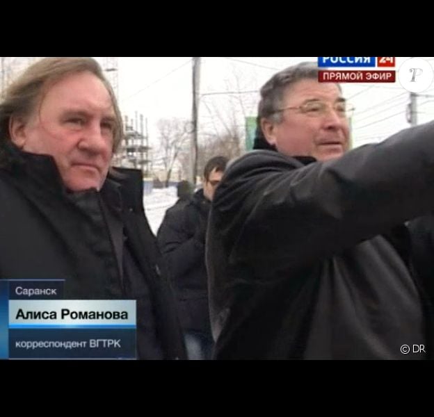 Gérard Depardieu lors de son arrivée en Mordovie, le dimanche 6 janvier 2013.