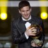 Lionel Messi a reçu le 7 janvier 2013 à Zurich son quatrième FIFA Ballon d'or
