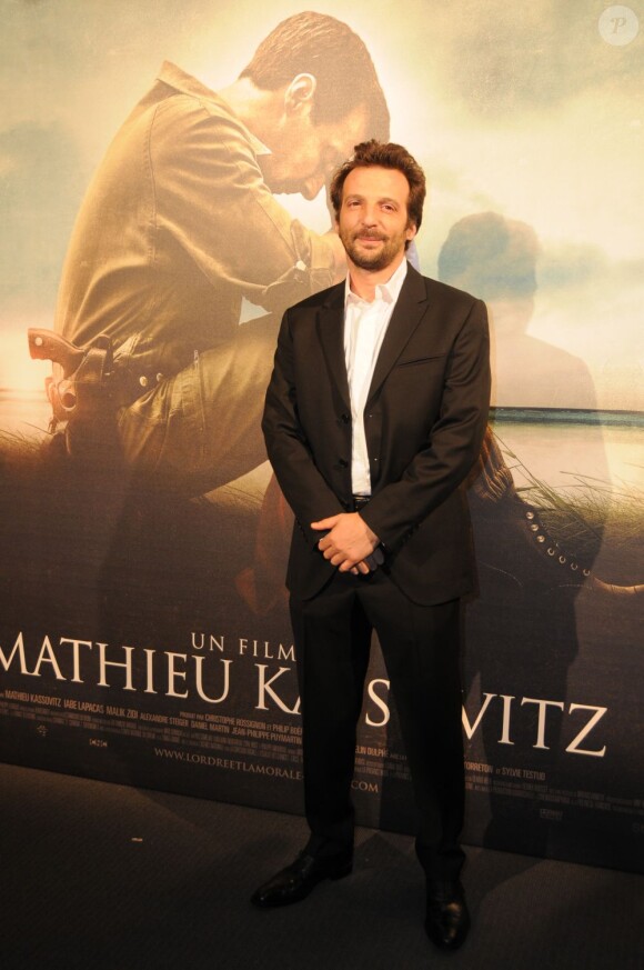 Mathieu Kassovitz lors de la première parisienne de L'ordre et la morale, son dernier film, le 8 novembre 2011.