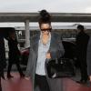 Kim Kardashian à l'aéroport de Roissy le 12 janvier 2013.