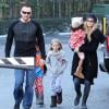 Heidi Klum, son compagnon Martin Kristen et les enfants du mannequin, Lou, Leni et Johann, samedi 12 janvier 2013 à Los Angeles.