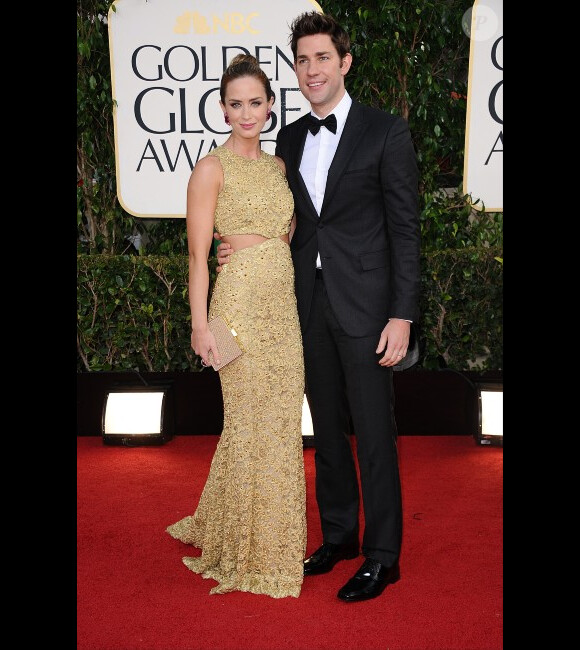 Emily Blunt et John Krasinski lors de la cérémonie des Golden Globes à Los Angeles le 13 janvier 2013