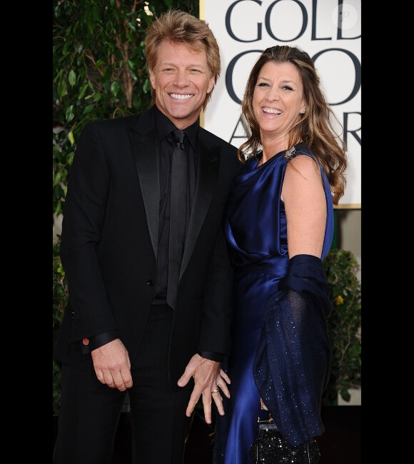 Jon Bon Jovi et sa femme Dorothea lors de la cérémonie des Golden Globes à Los Angeles le 13 janvier 2013