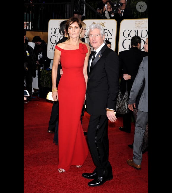 Carey Lowell et Richard Gere lors de la cérémonie des Golden Globes à Los Angeles le 13 janvier 2013