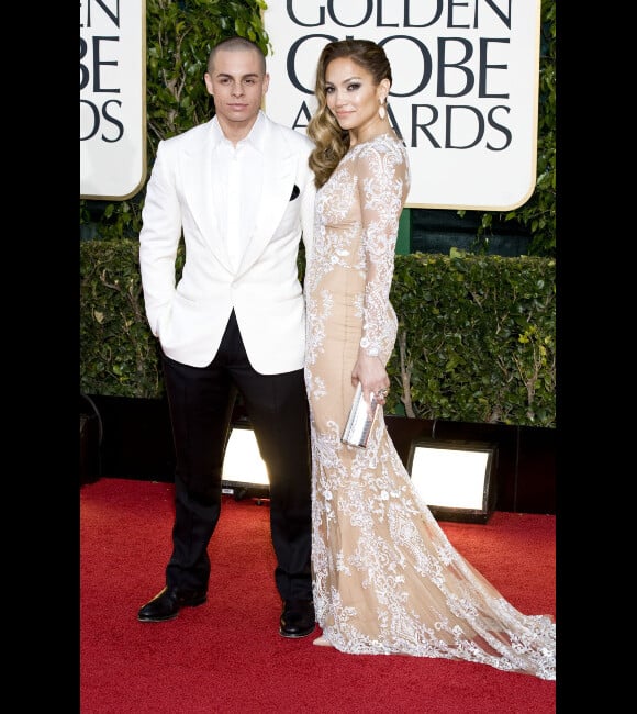 Casper Smart et Jennifer Lopez lors de la cérémonie des Golden Globes à Los Angeles le 13 janvier 2013