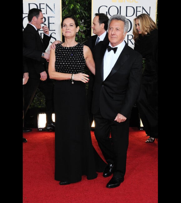 Dustin Hoffman et sa femme lors de la cérémonie des Golden Globes à Los Angeles le 13 janvier 2013