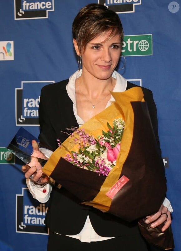 Céline Dumerc le 14 janvier 2013, lauréate du prix du sportif de l'année Radio France à Paris