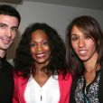 Laura Flessel, Assia Hannouni et son guide Gautier Simounet  le 14 janvier 2013 lors de la remise du prix du sportif de l'année Radio France à Paris remis cette année à Céline Dumerc, joueuse de l'équipe de France de basket 