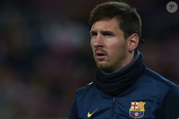 Lionel Messi avant le match FC Barcelone - Malaga au Camp Nou, le 16 janvier 2013.