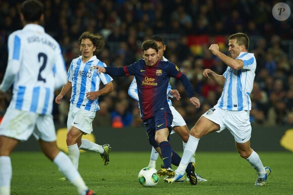 Lionel Messi lors du match FC Barcelone - Malaga au Camp Nou, le 16 janvier 2013.