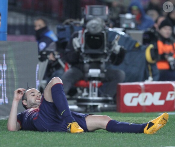 Andres Iniesta lors du match FC Barcelone - Malaga au Camp Nou, le 16 janvier 2013.