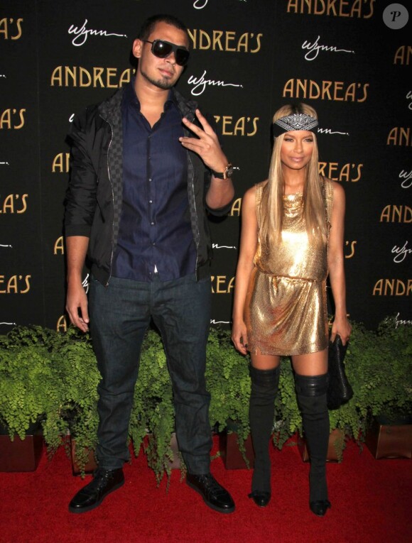 DJ Afrojack et la chanteuse Havana Brown assistent à la soirée d'ouverture du restaurant Andrea's à l'hôtel-casino Encore. Las Vegas, le 16 janvier 2013.