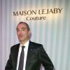 Alain Prost, nouveau PDG de Maison Lejaby Couture, assiste à la présentation de la collection de lingerie de luxe Renaissance de sa marque. Paris, le 17 janvier 2013.