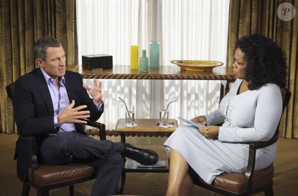 Photo officielle de la chaîne d'Oprah Winfrey OWN lors de l'entretien de l'animatrice avec Lance Armstrong à Austin et enregistré le 14 janvier 2013.