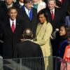Barack et Michelle Obama lors de la cérémonie d'investiture le 20 janvier 2009.