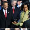 Comparatif des deux cérémonies d'investiture de Barack Obama au Capitol de Washington, en 2009 (photo du haut) puis 2013 (photo du bas)