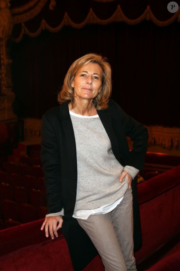 Claire Chazal assiste au défilé haute couture printemps-été 2013 de Franck Sorbier au théâtre du Palais Royal. Paris, le 23 janvier 2013.