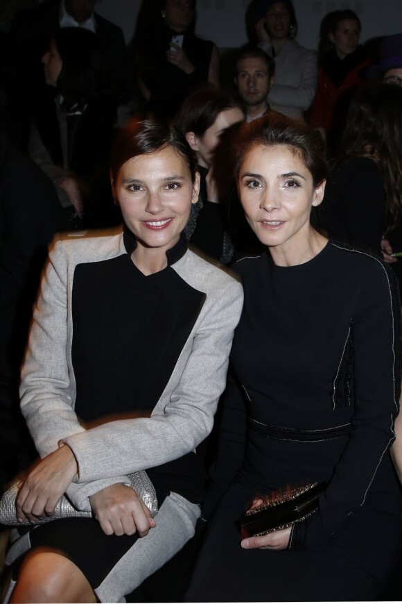 Virginie Ledoyen et Clotilde Courau assistent au défilé haute couture printemps-été 2013 d'Elie Saab au Pavillon Cambon. Paris, le 23 janvier 2013.