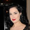 Dita Von Teese assiste à l'after-show d'Elie Saab suivant son défilé haute couture printemps-été 2013. Paris, le 23 Janvier 2013.