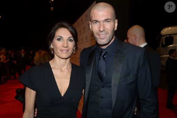 Zinédine Zidane et sa femme Véronique lors de la soirée IWC Schaffhausen Race Night à l'occasion du salon international de la Haute Horlogerie (SIHH) 2013 à Genève en Suisse le 22 Janvier 2013